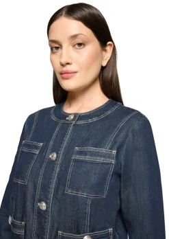 Veste en jean féminine, sans col