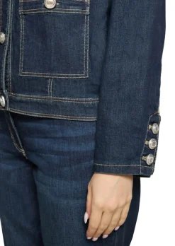 Veste en jean féminine, sans col