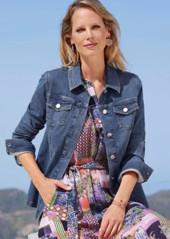 Veste en jean intemporelle agrémentée de détails séduisants