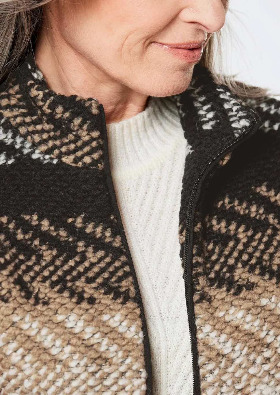 Veste en laine avec motif jacquard