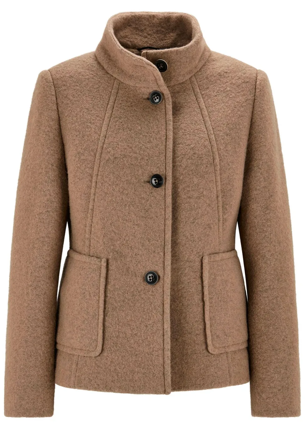 Veste en laine mélangée à col droit