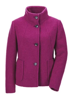 Veste en laine mélangée à col droit