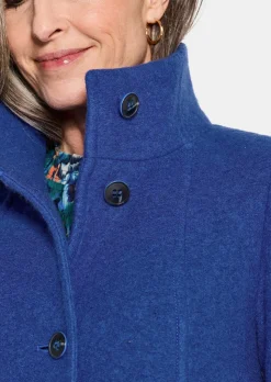 Veste en laine mélangée à col droit