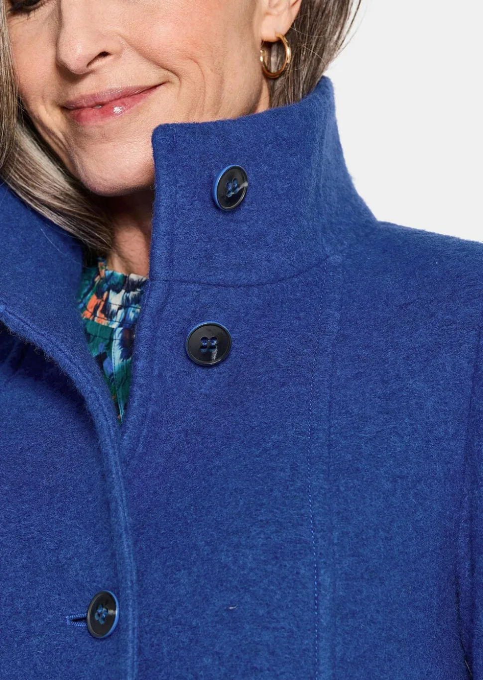 Veste en laine mélangée à col droit