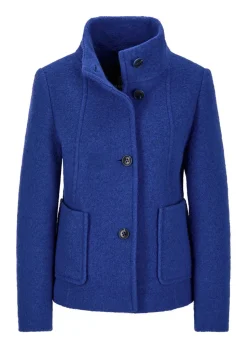 Veste en laine mélangée à col droit