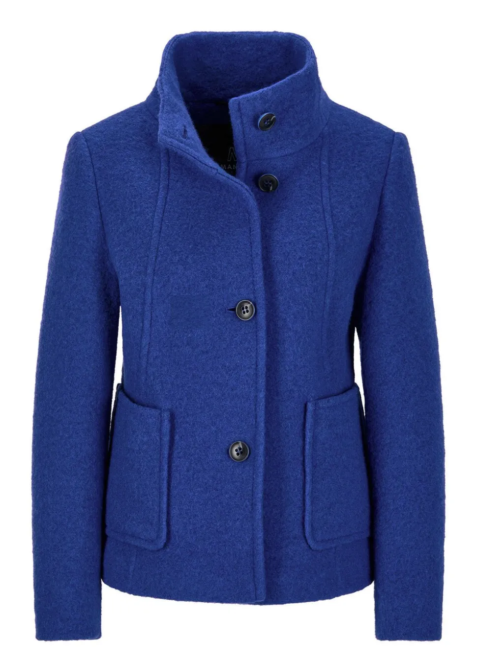 Veste en laine mélangée à col droit