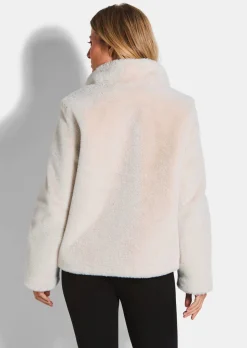 Veste en teddy avec col montant