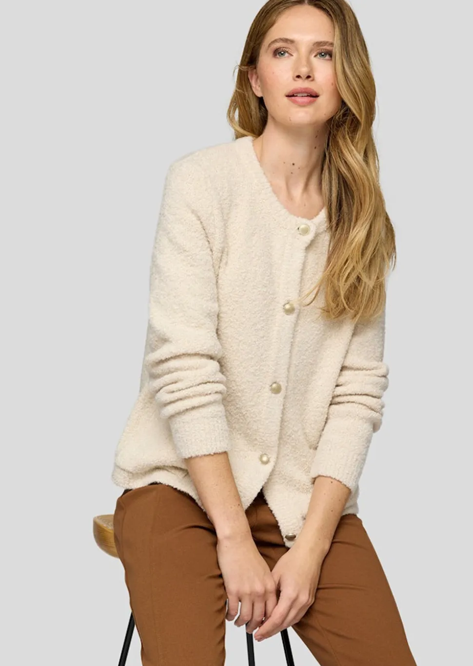 Veste en tricot aspect bouclette