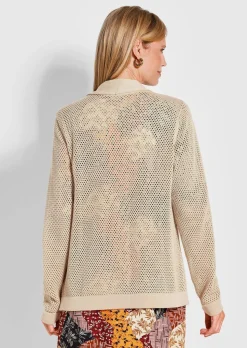 Veste en tricot au motif ajouré raffiné
