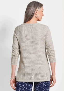 Veste en tricot au motif ajouré