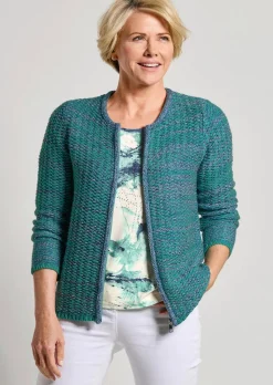 Veste en tricot avec zip sous patte