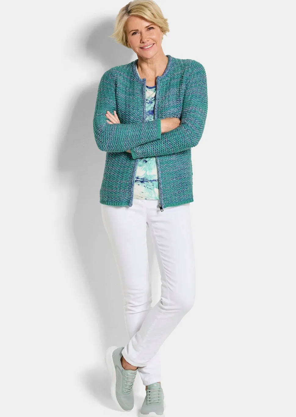 Veste en tricot avec zip sous patte