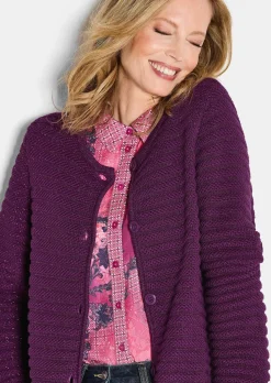 Veste en tricot en coton et fils Lurex