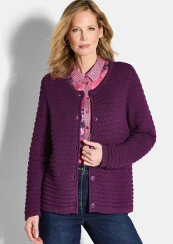 Veste en tricot en coton et fils Lurex