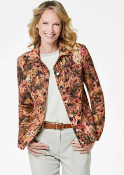 Veste en velours milleraies avec imprimé audacieux