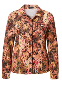 Veste en velours milleraies avec imprimé audacieux
