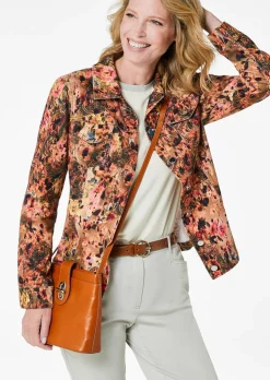 Veste en velours milleraies avec imprimé audacieux