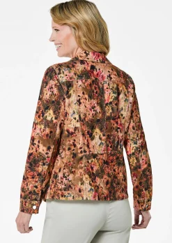 Veste en velours milleraies avec imprimé audacieux