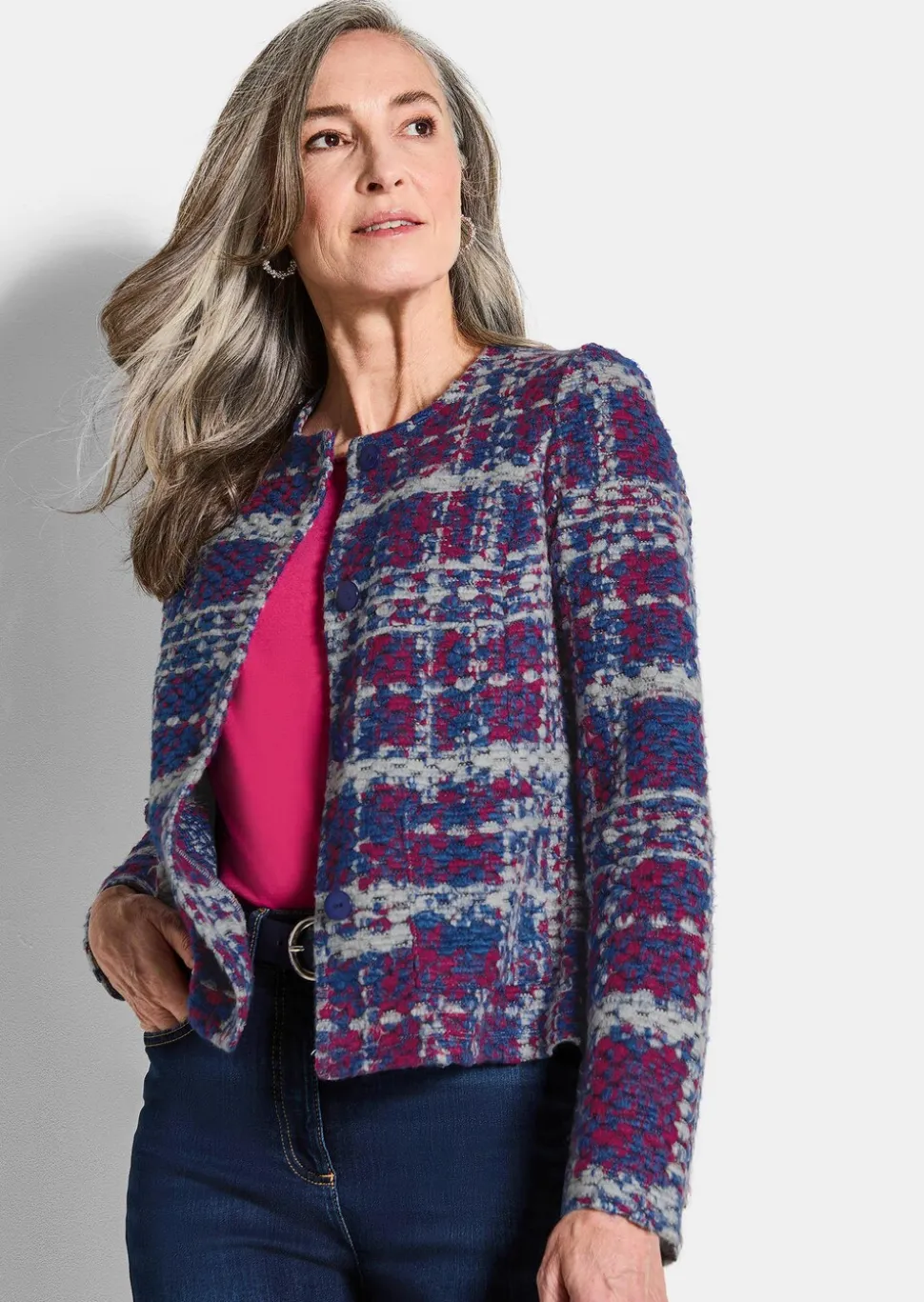 Veste Jacquard en jersey structuré