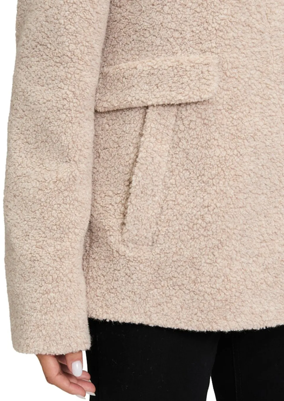 Veste laineuse, aspect peluche