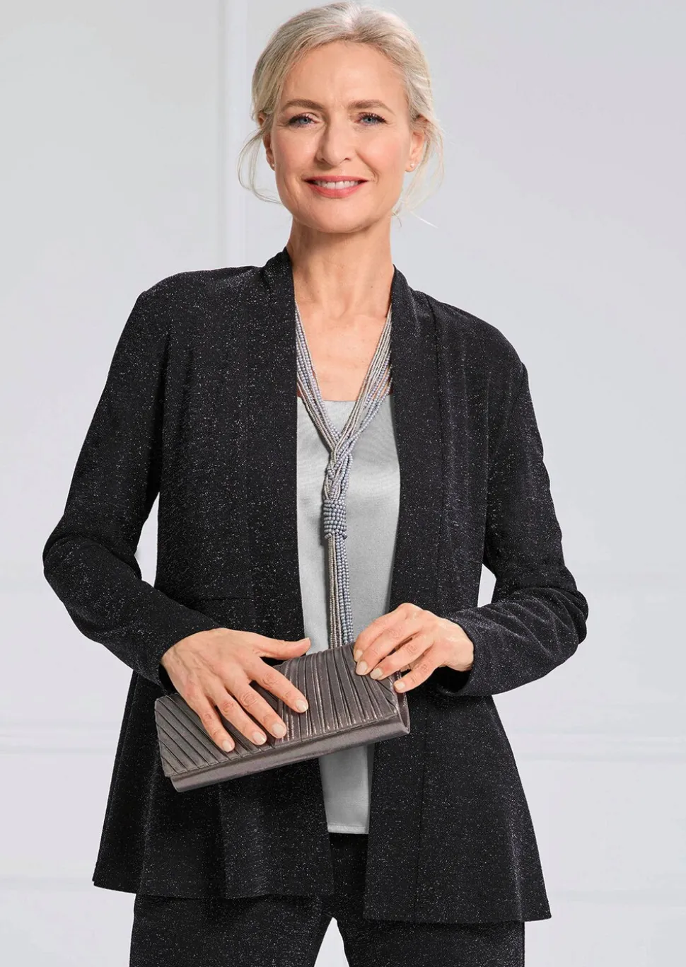 Veste élégante en jersey avec fils Lurex