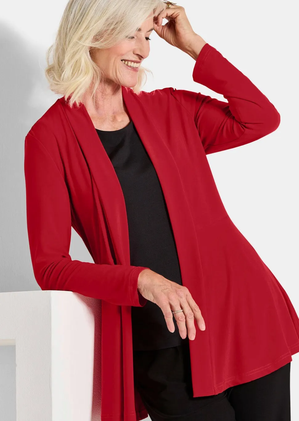 Veste longue en jersey