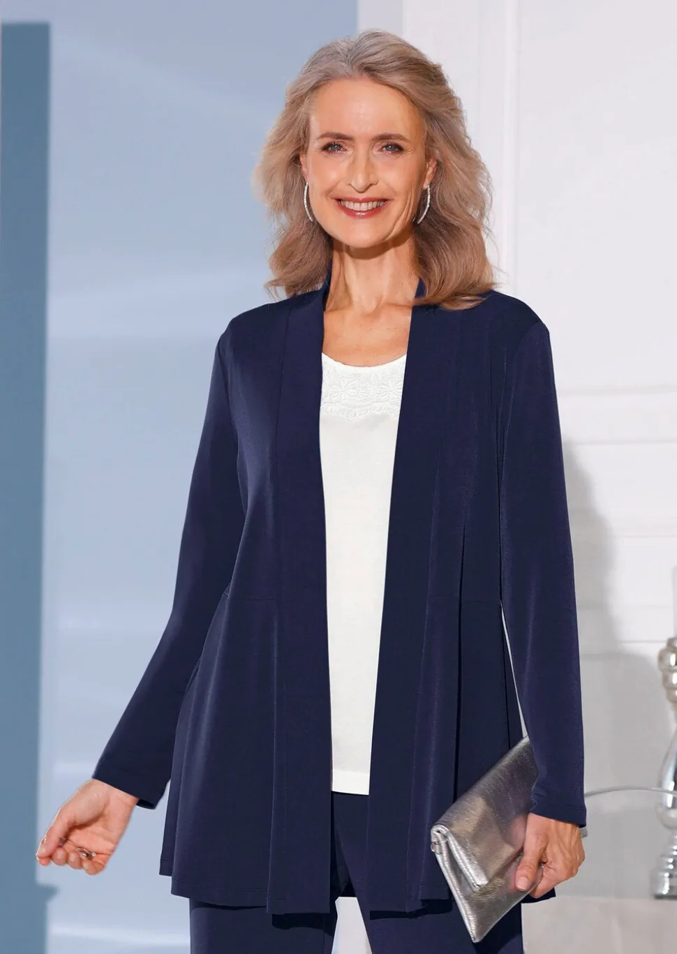 Veste longue en jersey