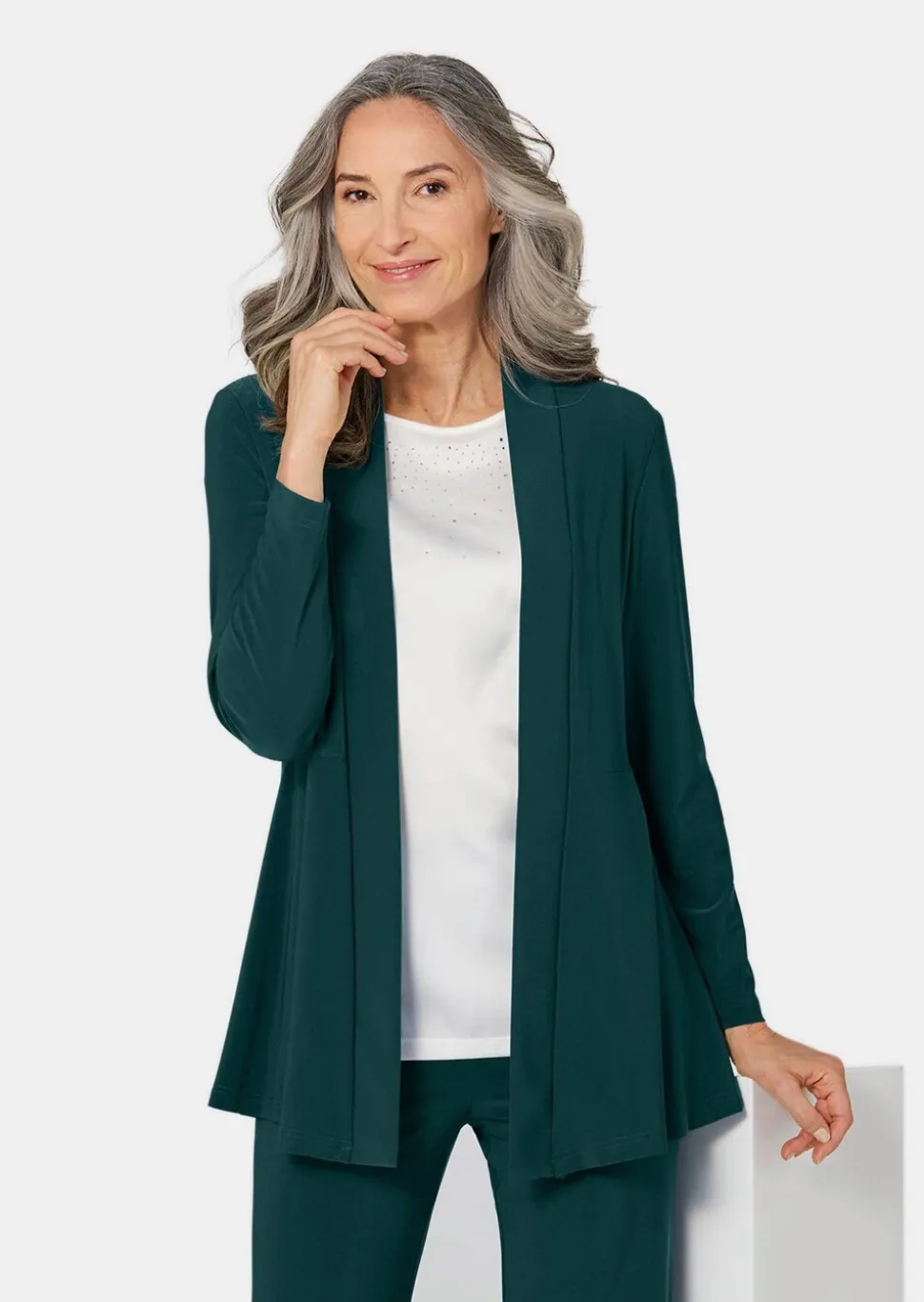 Veste longue en jersey