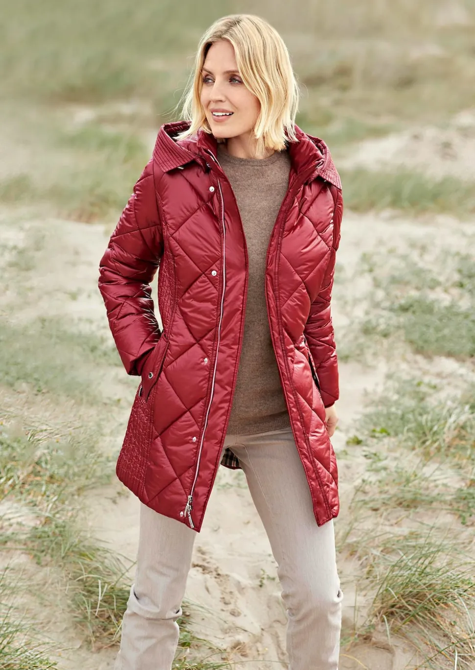 Veste longue matelassée doublée
