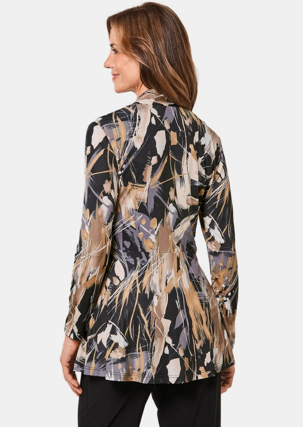 Veste longue slinky en stretch avec imprimé