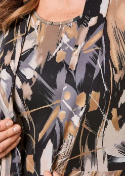 Veste longue slinky en stretch avec imprimé