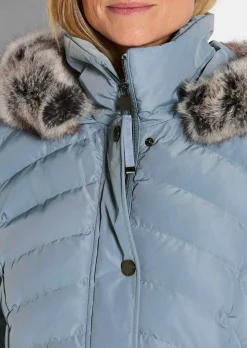 Veste matelassée avec capuche en fausse fourrure