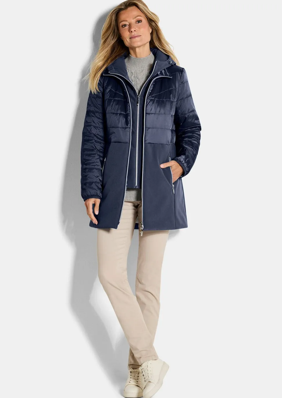 Veste matelassée avec empiècement en Softshell
