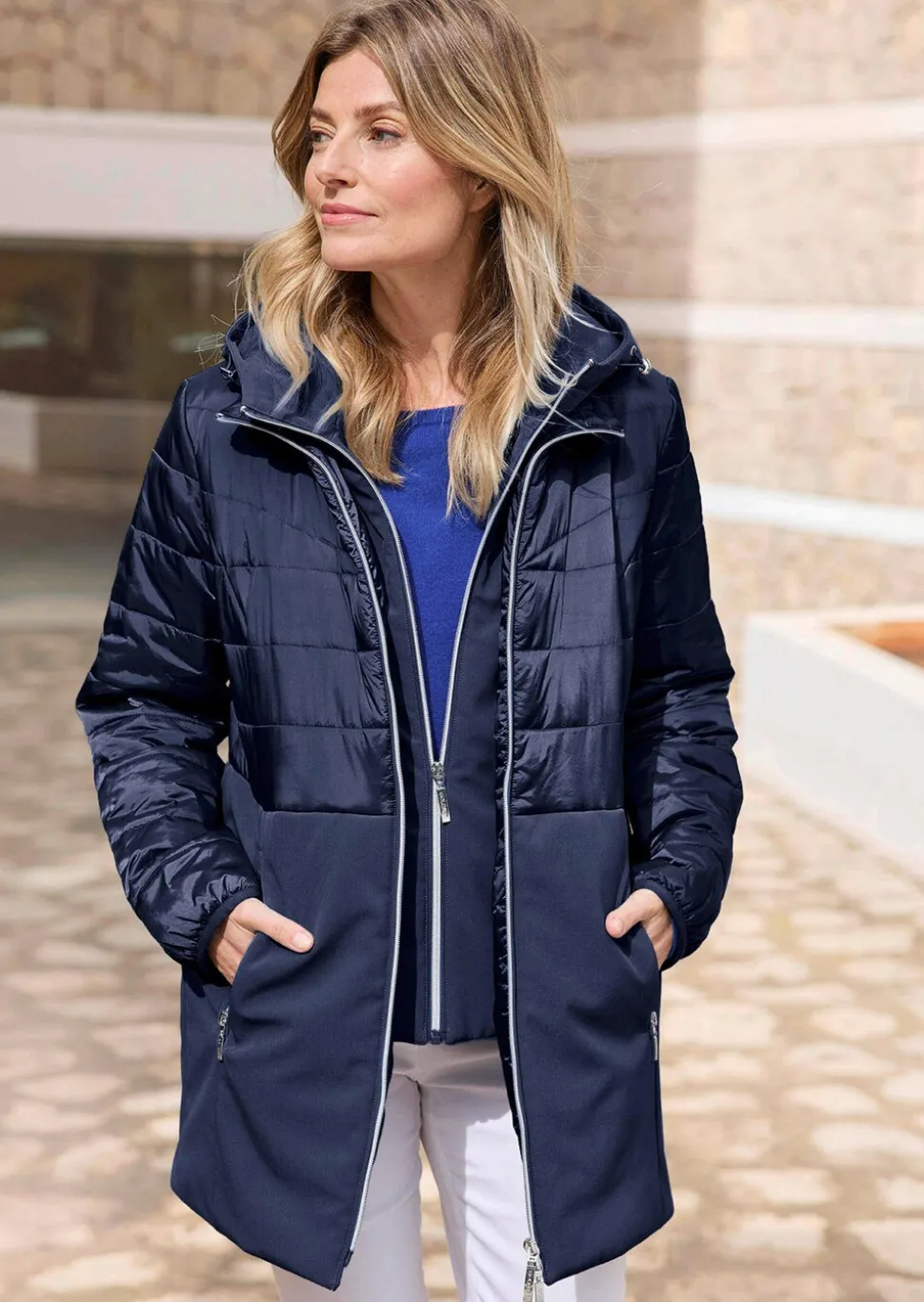 Veste matelassée avec empiècement en Softshell