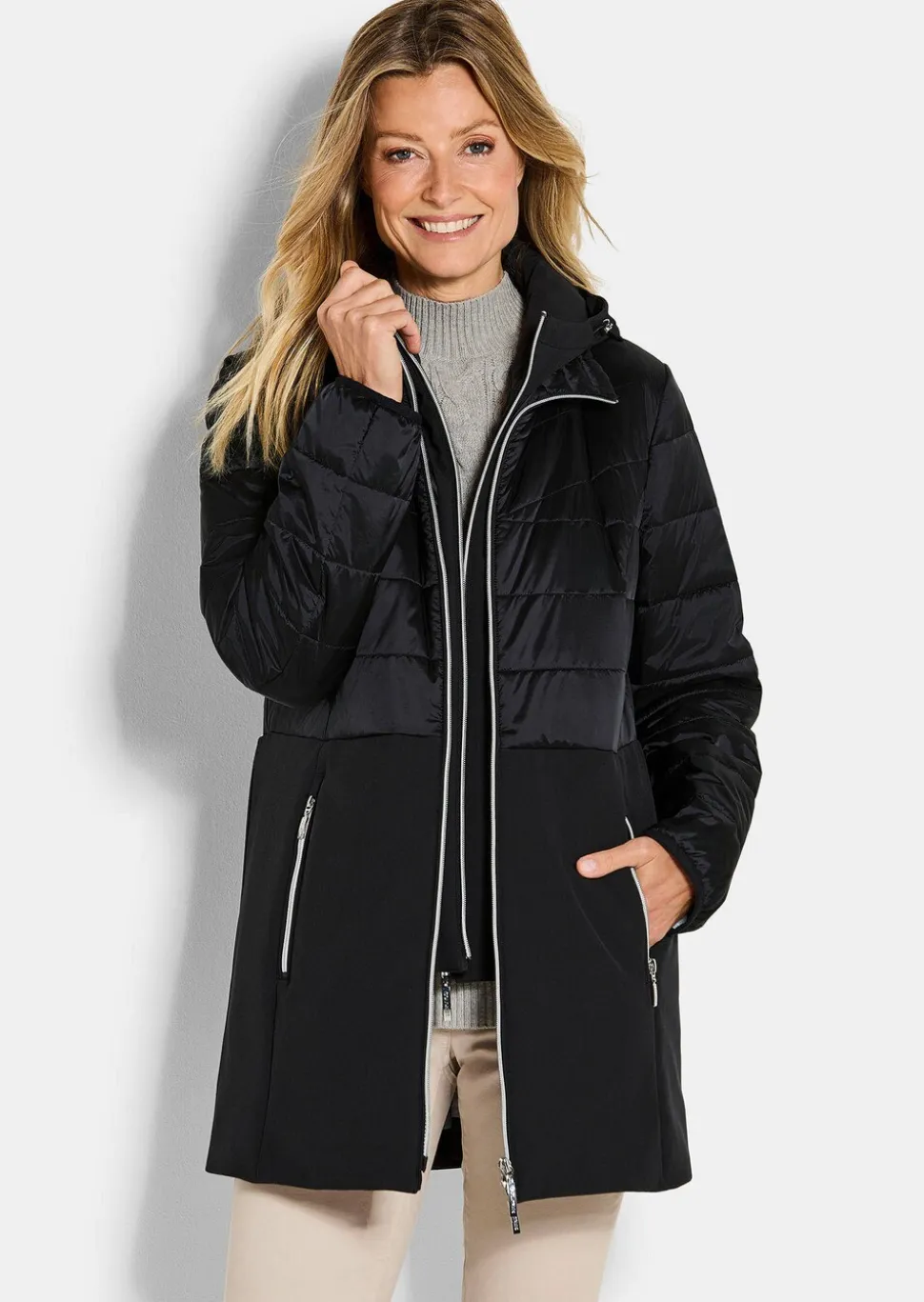 Veste matelassée avec empiècement en Softshell