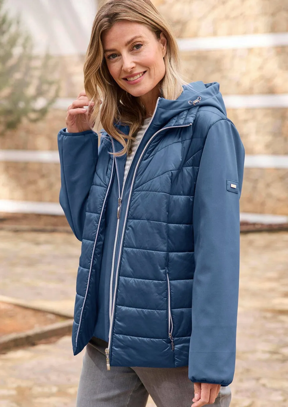 Veste matelassée avec manches en Softshell
