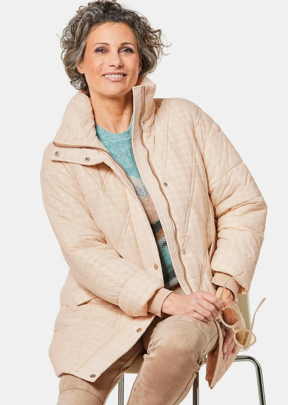 Veste matelassée à imprimé floqué