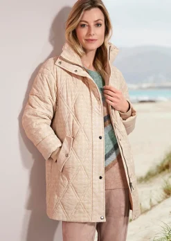 Veste matelassée à imprimé floqué