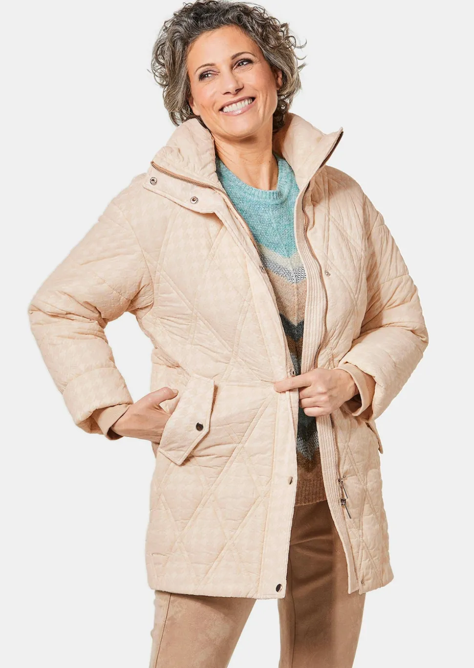 Veste matelassée à imprimé floqué