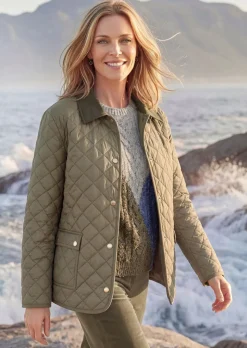 Veste matelassée légère avec col contrasté