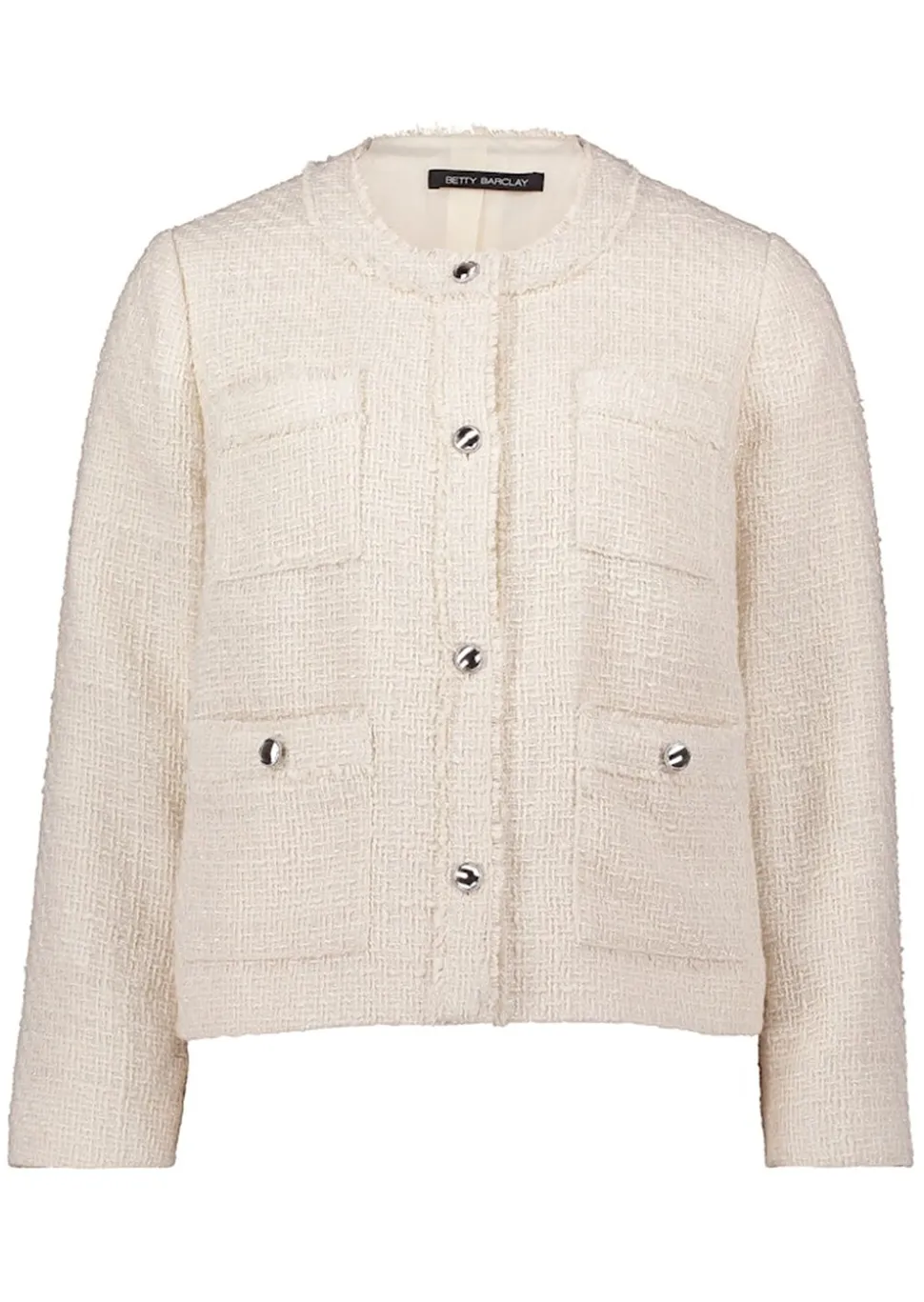 Veste noble en bouclette avec finitions frangées