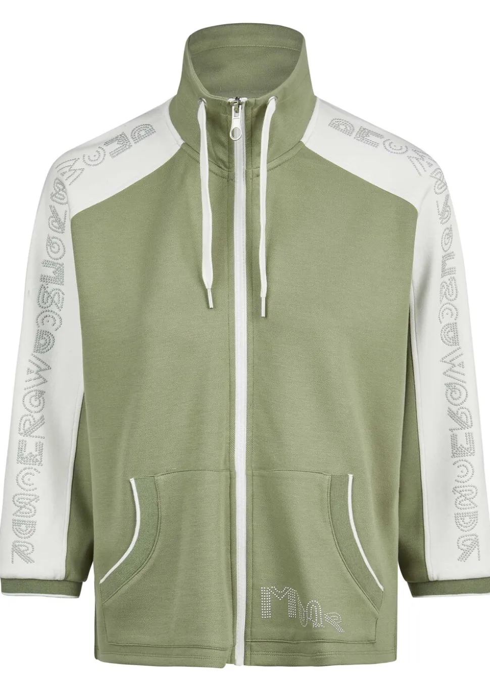 Veste sweat avec inscription sur les manches