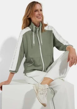 Veste sweat avec inscription sur les manches