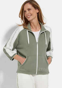 Veste sweat avec inscription sur les manches