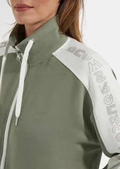 Veste sweat avec inscription sur les manches