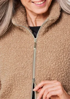 Veste teddy avec col montant