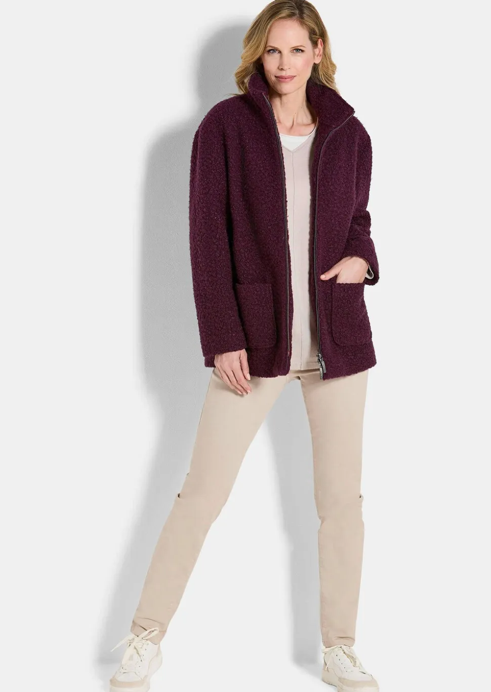 Veste teddy avec col montant