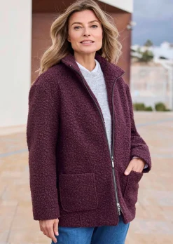 Veste teddy avec col montant