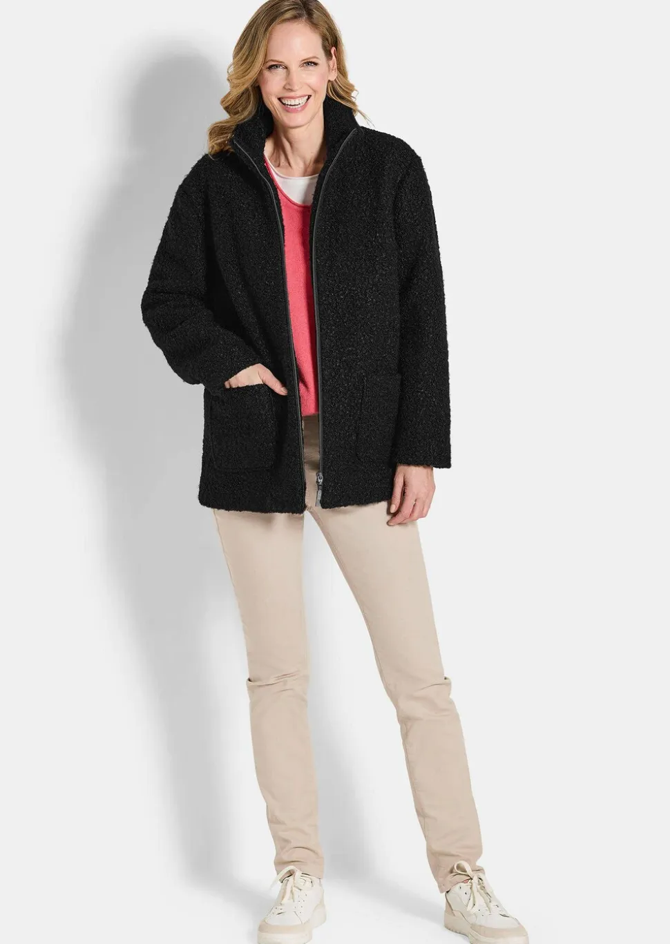 Veste teddy avec col montant
